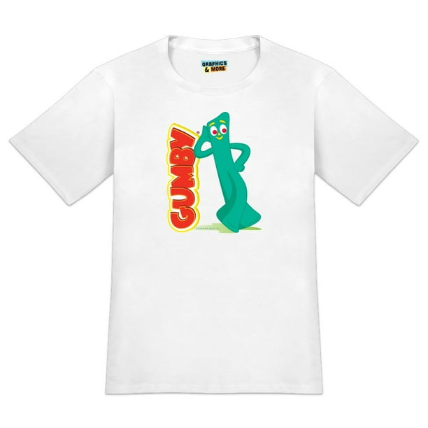 Gumby Leaning on Logo Men/'s Novelty T-Shirt